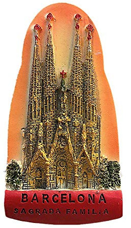 MUYU Magnet Imán para Nevera con diseño de Barcelona España en 3D, Imanes Nevera Ciudades, hogar, Cocina, decoración magnética, colección de imanes para Nevera