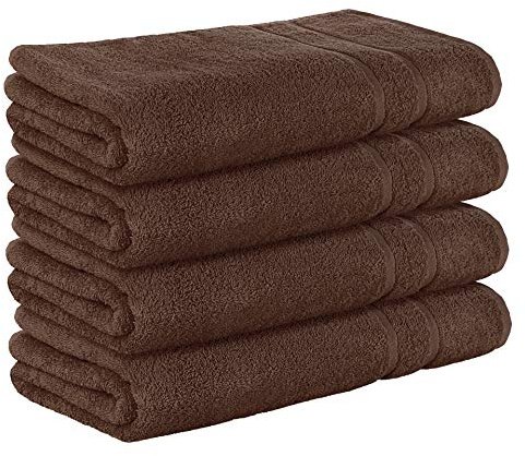 StickandShine 4er SET Premium Frottee Saunatuch 80x200 cm in dunkelbraun in 500g/m² aus 100% Baumwolle