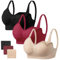 HBselect 3 PCS Reggiseno Allattamento con Estensione Reggiseno Bra Donna Morbido e Traspirante Reggiseno Senza Ferretto e Senza Cuciture