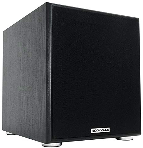 Rockville Rock Shaker 10 Black 600W Powered Subwoofer, Class-D Amp, Adjustable Crossover, MDF Enclosure, for Home Theater and Studio