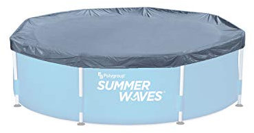 Summer Waves P521800F0 Abdeckplane für Pool mit 4,7 m breitem Durchmesser, rund, für Schmutz, Insekten, Grau (nur Abdeckung)
