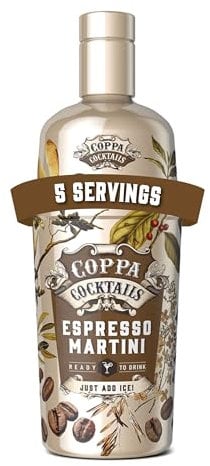 Coppa Cocktails Ready-to-Drink Espresso Martini | Easy Premium Pre-Mixed | Just Add Ice | 14,9% ABV | 70cl