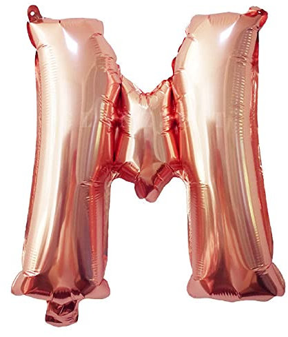 Lepep 40 cm Roségold Luftballons Zahlen von 0 bis 9 Buchstaben von A bis Z Party Deko Ballons für Geburtstag Babydusche Brautparty Hochzeit Abschlussball Folienballons Dekoration (Buchstabe M)