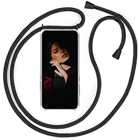 YuhooTech Handykette Hülle Kompatibel mit iPhone 13 Mini Handyhülle, Smartphone Necklace Hülle mit Band - Handyhülle mit Kordel Umhängenband - Schnur mit Case zum umhängen in Mattschwarz
