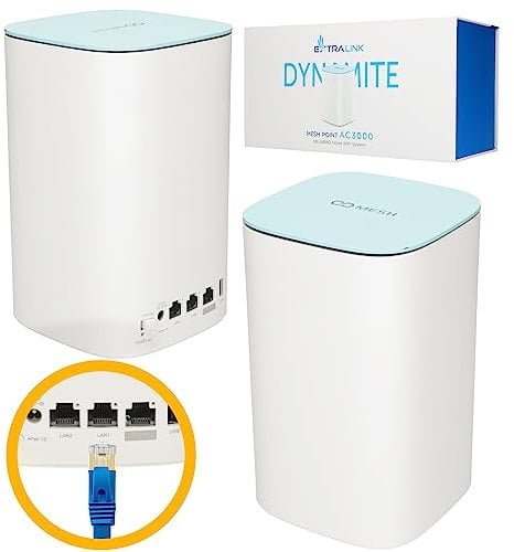 EXTRALINK Dynamite C31 AC3000 3000Mb/s, Mesh WLAN Dual Band 5GHz 2,4GHz, MU-MIO Mesh WiFi Kabel Router Gigabit 1000Mb/s Mesh Repeater, USB Mesh-WiFi-System für Zuhause Plug and Play, DHCP