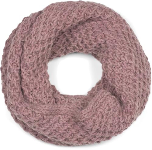 styleBREAKER Unisex Strick Loopschal grob gestrickt, Uni Schlauchschal, Winter Strickschal, Grobstrick Schal 01018157, Farbe:Mauve