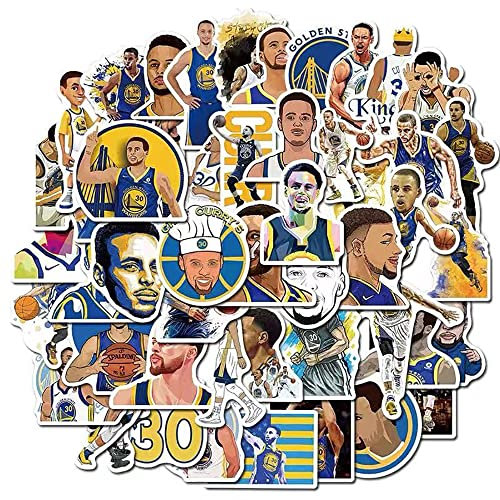 Basketball-Stern-Aufkleber, Curry-Sticker, kleine Aufkleber, 50 Stück, für Hydroflaschen, Laptop, Handy, Hülle, Computer, Wasserflasche