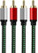 Cavo Audio RCA 2M Oro-Placcato, 2 Maschio a 2 Maschio, Stereo Con PVC Sgusciato e Nylon Treccia, per CD, DVD, Home Theater, TV, Altoparlanti, Amplificatori