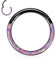 AROWRO 16G Septum Ring Septum Schmuck 10mm Daith Ohrringe Septum Clicker Nasenringe Helix Daith Septum Conch Piercing Schmuck Chirurgenstahl Lila Opal Intarsien Schwarz