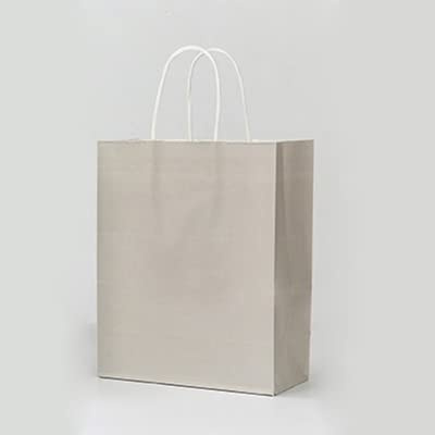 10/20/50pcs DIY Multifunktions weiche Farbe Papiertüte mit Griffen Festival Geschenktüte Einkaufstüten Kraftpapier Verpackungsbeutel-Grau,26x32x12cm,50St