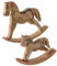 BOLTZE 2tlg Set Deko-Aufsteller Percha Schaukelpferd I H 17cm & 28cm I Deko-Figur aus Mango-Holz I Weihnachts-Deko Pferd I Wohnzimmer, Esstisch I Advents-Dekoration zum Hinstellen I Christmas X-Mas