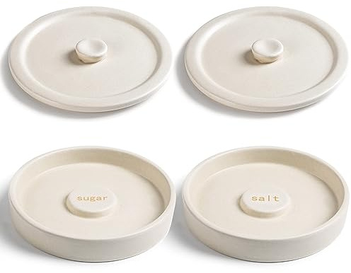 Cosnou Ceramic Margarita Salt Rimmer with Lid Set of 2 Home Bar Accessories for Seasoning - Rimmers for Drinks - Bartender Kit Tools - Bar Decor ,Sugar Salt Rimmer Plate (Hand Make)