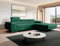 MODERNO Ecksofa mit Schlaffunktion und Bettkasten NORBERG - Sofa mit 3 Sitzen und Robusten Überzug - Schlafcouch L-Form - Modern Couch 72x279x205 cm - Ecke Rechts Flaschengrün