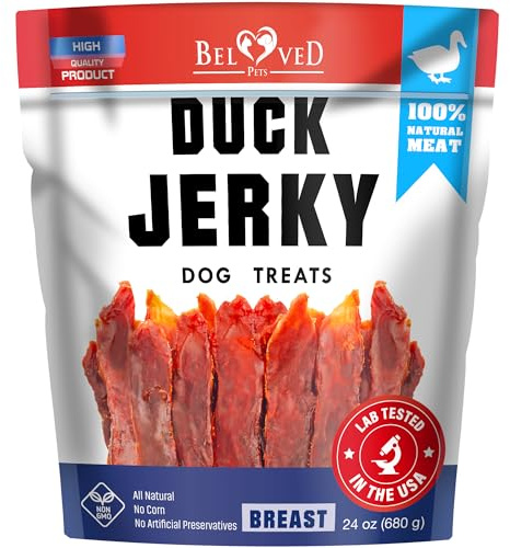 Dog Treats Duck Jerky 680 GR – Dog Food & High Protein Soft Chews for Large, Medium & Small Breeds – Natural Healthy Training Soft Strips & Snacks (1 count (Pack of 1), Duck Jerky)