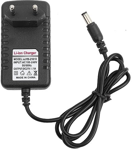 Adaptateur d'alimentation de Batterie au Lithium-ION, Noyau de Cuivre épais Adaptateur 21V 1A Chargeur de Batterie Lithium-ION Adaptatif Prise US