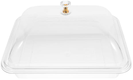 Operitacx Vassoio Da Portata Con Coperchio 10.63X8.27X4.92 Pollici Vassoio Trasparente in Acrilico Per Dessert Frutta Snack Buffet Casa E Ristorante Multifunzione