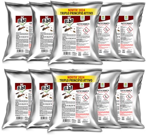 Albagarden Albakill - Esca Anti Formiche Veleno - Insetticida In Polvere Per Ambienti Esterni Orto Casa Scarafaggi Grillotalpa Insetti Pulci Zecche Lumache Solubile Antiformiche