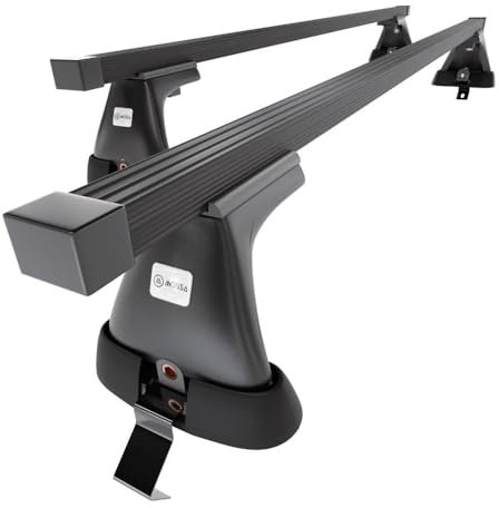 Mossa - Stahl-Dachträger kompatibel mit Opel Insignia Limousine (2009-2017) - schwarz Dachträger Dachgepäckträger - ohne Montagelemente