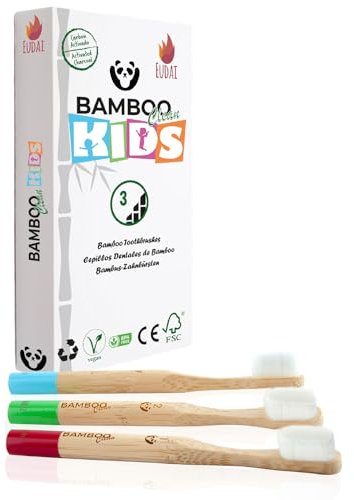 Bamboo Clean Nano Bambus Zahnbürsten, 20.000 weiche und organische Nanoborsten, BPA-frei, Bürsten, natürlich, umweltfreundlich, biologisch abbaubar und kompostierbar, für die ganze Familie. (3)