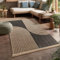 Paco Home Hochwertiger Outdoor Teppich Wetterfest & Pflegeleicht Jute-Sisal-Optik mit Fransen & Hoch-Tief-Effekt Langlebig für Terrasse, Balkon, Garten & Küche, Grösse:240x340 cm, Farbe:Anthrazit