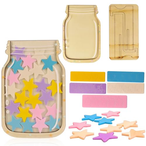 Reward Jar With Star Tokens,Reward Charts for Children Behaviour,Reward Jar With Stars Incentive Jar Good Behavior Jar Potty Train Tool Reward Board for Kids Home School Classroom