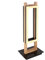 INNOVATE LED Tischlampe Holz | moderne Tischleuchte Kabellänge 170CM | LED Schreibtischlampe 3000K Holzoptik 50CM hoch | Wohnzimmerlampe Holz 20W | Tischleuchte schwarz Metall