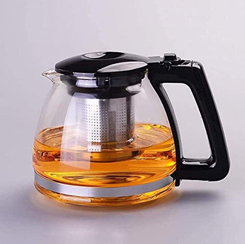 OQHAIR Tetera de Vidrio Transparente con infusor de té extraíble para té floreciente y de Hojas Sueltas, Tetera y colador de té Aptos para microondas y Estufas, tamaño: A, b, b (AA)