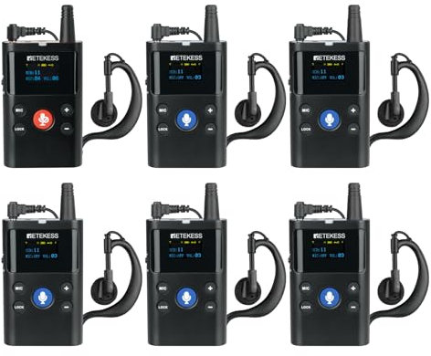 Retekess TT126 280m 2-way Tour Guide Microphone and Speaker, Sistema di Comunicazione Sussurro Full Duplex, Tour Guide Microphone, Tour Guide Headsets, per Visite Guidate in Fabbrica