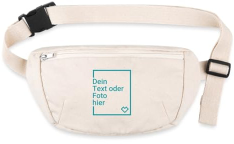 Spreadshirt Hüfttasche Selbst Gestalten Mit Foto Oder Text Wunschmotiv | Personalisierbare Recycelte Gürteltasche, One size, Naturweiß