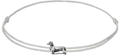 Dachshund Dog Bracelet silver gray M