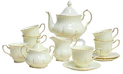 asdchZen Service à thé anglais de qualité supérieure, service à thé, en céramique, style européen, simple tasse à café