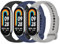 Oumida 3 Pièces Colorée Bracelet Compatible avec Xiaomi Mi Band 8, Sport Silicone Souple Bracelet pour Xiaomi Mi Band 8, Noir+Bleu marine+Gris