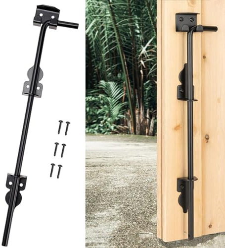 ZYNCUE Tor-Torriegel, 30,5 cm Rohrriegel, strapazierfähig, Drop-Stange, Torstopper, Hardware, schwarz, schmiedeeisernes Torriegel, Tor, Bodenriegel für Holzzäune, Metalltore, Türen, Tor-Tropfstift