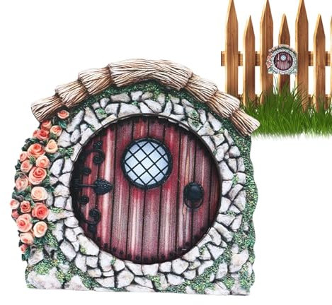Portes de fées pour Arbres en Plein air, Porte de Jardin de fée - Porte de Lutin en Bois pour Maison de fée - Porte de fée de Jardin - Portes artificielles pour Arbre de fée - Décoration de