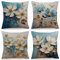 OYIMUA Kissenbezug 45x45 Blue 4er Set Blumen Kissenbezüge Leinen Deko Sofakissen Quadratisch Kissenhülle Garten Dekokissen Outdoor Kissen Bezug Zierkissen Aesthetic Couchkissen