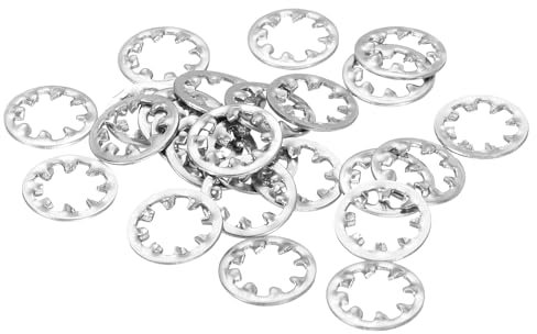 QUARKZMAN 100Pz Rondelle Bloccanti a Stella con Denti Interni, Rondella Bloccante Dentellata Interna in Acciaio Inossidabile da 1/4 Pollice per Fissaggi Meccanici, Tono Argento