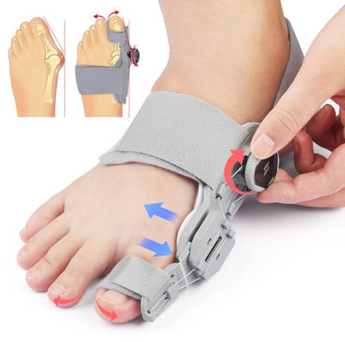 CLIUNT Bunion Corrector for Women & Men,Double Correction Adjustable Knob Orthopedic for Big Toe Bunion Relief,Toe Straightener Bunion Splints Hammer with Silicone Pad,1PCS