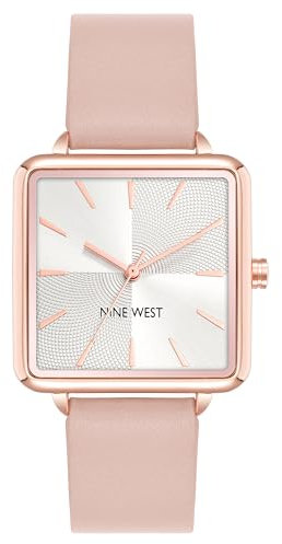 NINE WEST Femmes Analogique Quartz Japonais Montre avec Bracelet en Simili Cuir 086702738144