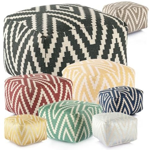 Amago home Kelim Sitzwürfel 50x50 H35cm Pouf Fußhocker Sitzhocker Bodenkissen Fußschemel Farbe schwarz