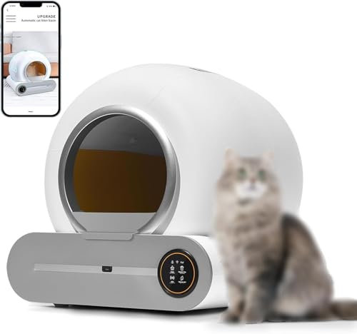 Cat Litter Tray APP Control Smart Electronic Smart Cat Litter Box Large Litter Pan For Multiple Cats Automatic Self-Cleaning Litter Pan