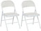 HOMCOM Juego de 2 Sillas Plegables Sillas Abatibles con Respaldo y Estructura de Acero para Salón Oficina Estudio 45x46x78 cm Blanco