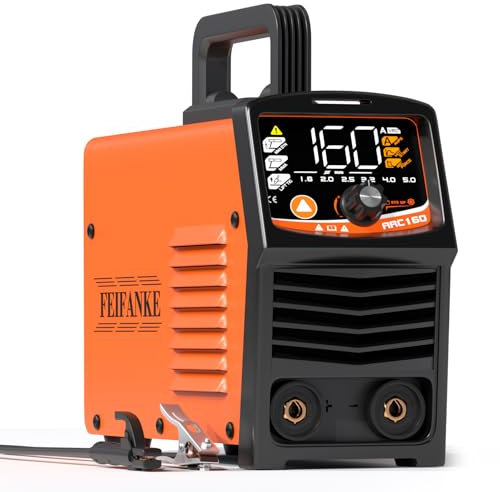 FEIFANKE ARC160 Schweißgerät, 240 V, 160 A, Schweißgerät, 3-in-1 SYN IGBT Inverter-Schweißgerät mit LED-Digitalanzeige, Mini-tragbarer kompakter Stickschweißer/Lift-Tig/Heißstart/Lichtbogenkraft/VRD