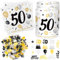 20 Stück Servietten 50 Geburtstag+ 12 Stück Windlicht Tischdeko 50 Geburtstag + 500 Stück Konfetti zum 50. Geburtstag, Deko 50. Geburtstag Mann Frau, Tisch Deko 50 Jahre Schwarzes Gold