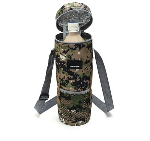 Hobngmuc Insulated Wine Cooler Bag, Single Wine Bottle Cooler with Shoulder Strap, 2L Portable Bottle Carrier for Travel Picnic, Foldable Liquor Carrier Bag for Hiking, Camping, Beach