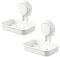 2pcs household plastic suction cup hanging soap box soap storage rack bathroom, no need to rotate hole, shower room bedroom storage basket
