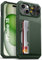 Vihibii for iPhone 15 / iPhone 14 / iPhone 13 with Card Holder (4 Cards) & Slide Camera Cover, Military Grade Drop Protection, Rugged Hard Back & Silicone Edge Wallet Phone Case 6.1 2023, Green