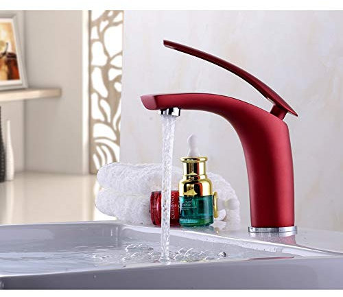 Waschbeckenarmatur Badarmatur Waschbeckenarmatur Badarmatur Badarmatur Rot/Schwarz/Gold/Grün Lackierung Messing Becken Waschbeckenarmatur Mischbatterie Einhandgriff