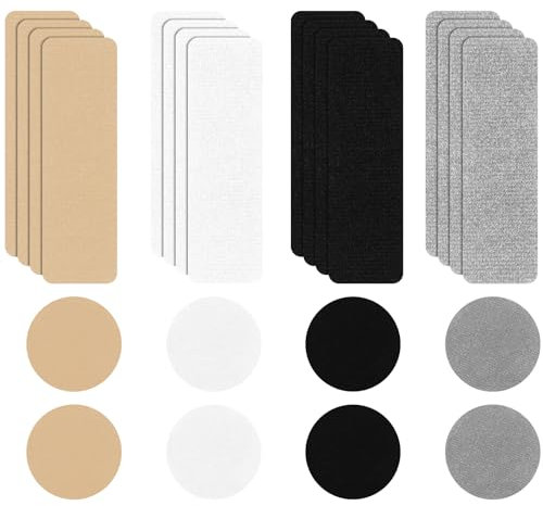 Bremorou 24 Stück Fersenschutz für Schuhe, Sneaker Fersen PatchSchuhflicken Löcher, Selbstklebender Heel Pads, Schuhflicken Innen Selbstklebend, Fersenpolster, Reparaturflicken für Loch Reparatur