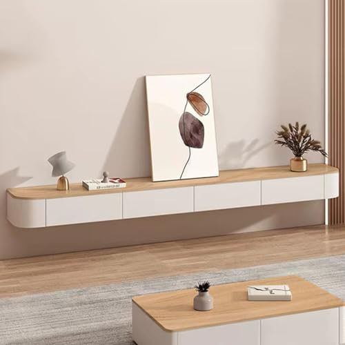 zaqiming Floating TV Stand With 37 Door,Wall Mounted Entertainment Center TV Media Console,Floating TV Cabinet Large Storage TV Bench for Living Room