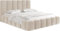WFL GROUP Polsterbett 180x200 mit Bettkasten und Lattenrost – Weiß Bett mit hohem Kopfteil, Boucle oder Samt Stoff - Modernes Doppelbett mit Stauraum – Bettgestell, ohne Matratze – Serenity - Weiß